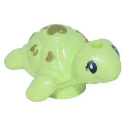 Turtle, Friends Style, Baby with Black Eyes and Olive Green Spots Pattern