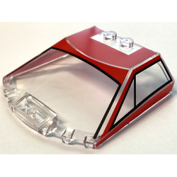Windscreen 6 x 6 x 1 1/3 Straight Sides with Red and Black Ferrari F40 Roof Pattern Windscreen 6 x 6 x 1 1/3 Straight Sides with Red and Black Ferrari F40 Roof Pattern