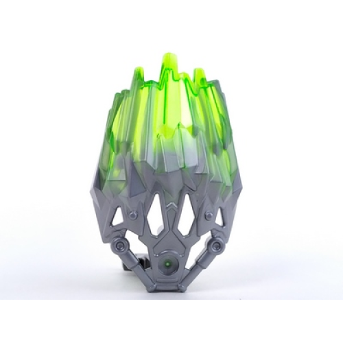 Деталь LEGO 24166pb04 Bionicle Crystal Armor with Marbled Trans-Bright Green Pattern
