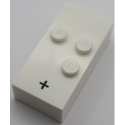 Brick, Braille 2 x 4 with 3 Studs with Black Plus Sign (+) Pattern (dots-256 ⠲) (Swedish) Brick, Braille 2 x 4 with 3 Studs with Black Plus Sign (+) Pattern (dots-256 ⠲) (Swedish)