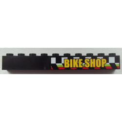 Brick 1 x 10 with 'BIKE SHOP' on Checkered Background Pattern (Sticker) - Set 60026 Brick 1 x 10 with 'BIKE SHOP' on Checkered Background Pattern (Sticker) - Set 60026