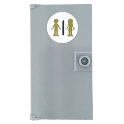 Door 1 x 4 x 6 with Stud Handle with Gold Male and Female Mini Dolls Silhouettes (Unisex Restroom) Pattern (Sticker) - Set 41448 Door 1 x 4 x 6 with Stud Handle with Gold Male and Female Mini Dolls Silhouettes (Unisex Restroom) Pattern (Sticker) - Set 41448