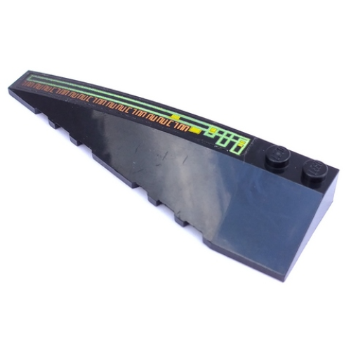 Деталь LEGO 50955pb006 Wedge 10 x 3 Left with Light Bars and Alien Characters Pattern (Sticker) - Set 7693