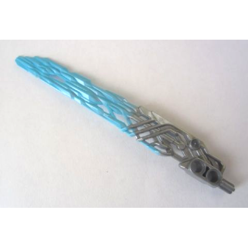 Деталь LEGO 24165pb01 Bionicle Weapon Protector Sword with Marbled Medium Azure Pattern