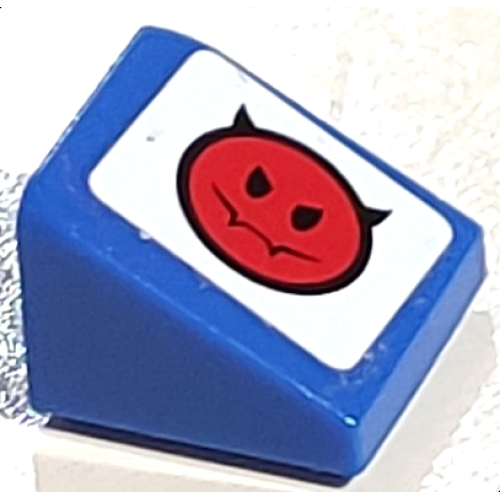 Деталь LEGO 54200pb015L Slope 30 1 x 1 x 2/3 with Red Devil Smiley Pattern Model Left (Sticker) - Set 8120