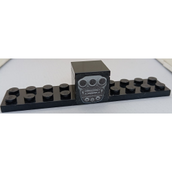 Stickered Assembly 10 x 2 x 1 2/3 with Ferrari Centre Console with Radio, Air Vents and Dials Pattern (Sticker) - Set 8671 - 1 Plate 2 x 10, 1 Brick 2 x 2, 1 Tile 2 x 2