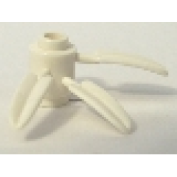 Plant Brick, Round 1 x 1 with 3 Bamboo Leaves - White Plant Brick, Round 1 x 1 with 3 Bamboo Leaves - White