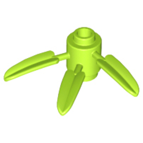 Деталь LEGO 30176 Plant Brick, Round 1 x 1 with 3 Bamboo Leaves - Lime