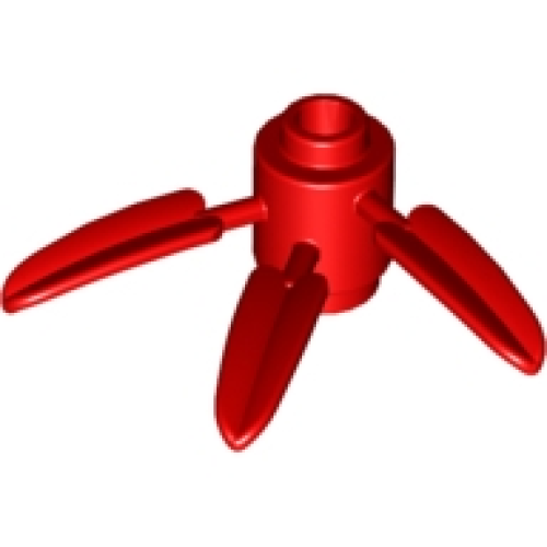 Деталь LEGO 30176 Plant Brick, Round 1 x 1 with 3 Bamboo Leaves - Red