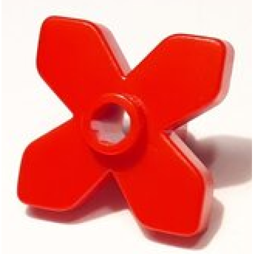 Деталь LEGO 4727 Plant Flower 2 x 2 Leaves - Angular - Red