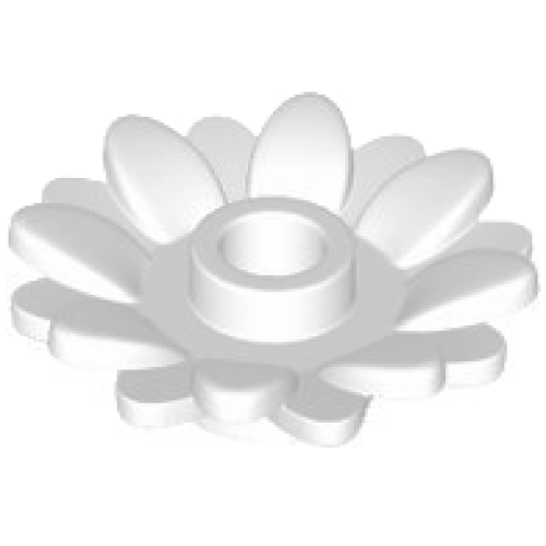 Деталь LEGO 6901 Plant Flower 2 x 2 Round with 16 Petals (Sunflower) with Open Stud - White