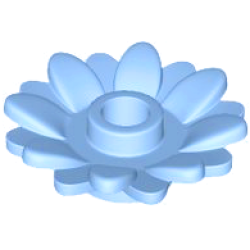 Plant Flower 2 x 2 Round with 16 Petals (Sunflower) with Open Stud - Bright Light Blue Plant Flower 2 x 2 Round with 16 Petals (Sunflower) with Open Stud - Bright Light Blue