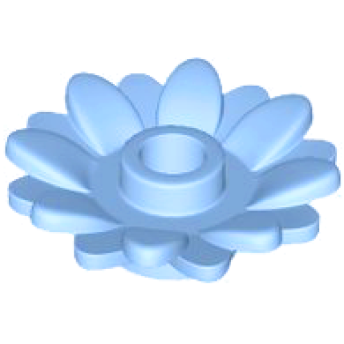 Деталь LEGO 6901 Plant Flower 2 x 2 Round with 16 Petals (Sunflower) with Open Stud - Bright Light Blue