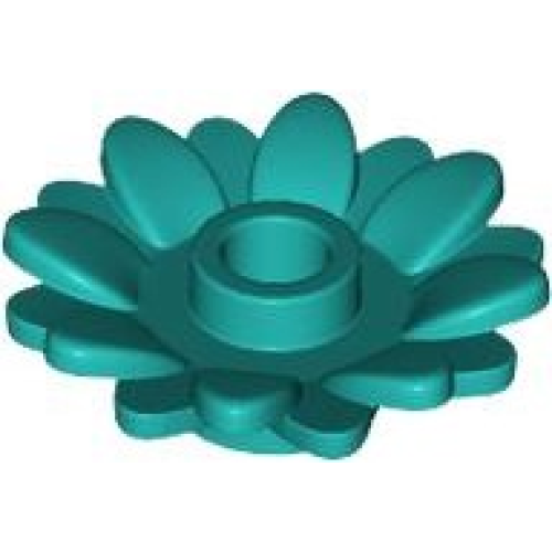 Деталь LEGO 6901 Plant Flower 2 x 2 Round with 16 Petals (Sunflower) with Open Stud - Dark Turquoise