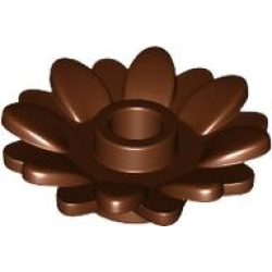 Plant Flower 2 x 2 Round with 16 Petals (Sunflower) with Open Stud - Reddish Brown Plant Flower 2 x 2 Round with 16 Petals (Sunflower) with Open Stud - Reddish Brown