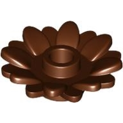 Деталь LEGO 6901 Plant Flower 2 x 2 Round with 16 Petals (Sunflower) with Open Stud - Reddish Brown