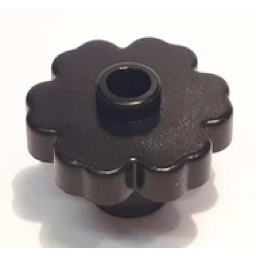 Деталь LEGO 4728 Plant Flower 2 x 2 Rounded - Open Stud - Black