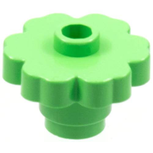 Деталь LEGO 4728 Plant Flower 2 x 2 Rounded - Open Stud - Medium Green