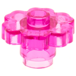 Plant Flower 2 x 2 Rounded - Open Stud - Trans-Dark Pink