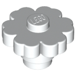 Plant Flower 2 x 2 Rounded - Solid Stud - White