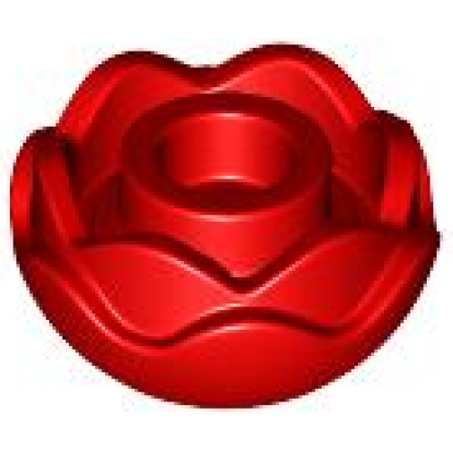 Деталь LEGO 5904 Plant Flower Round with 2 Layers (Peony Rose) with Open Stud and Small Pin Hole - Red