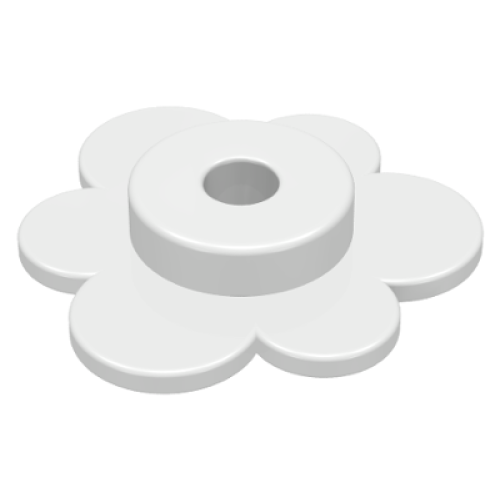 Деталь LEGO 3742 Plant Flower Small - White