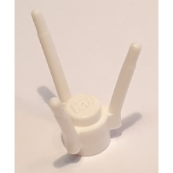 Plant Flower Stem with Stud and 3 Stems - White