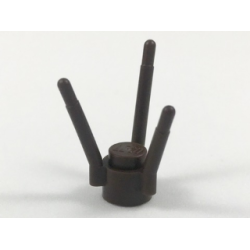 Plant Flower Stem with Stud and 3 Stems - Dark Brown