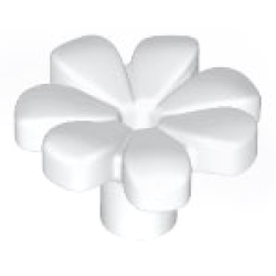 Plant Flower with Bar and Small Pin Hole - White