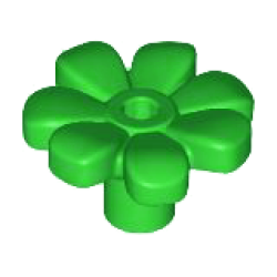 Plant Flower with Bar and Small Pin Hole - Bright Green