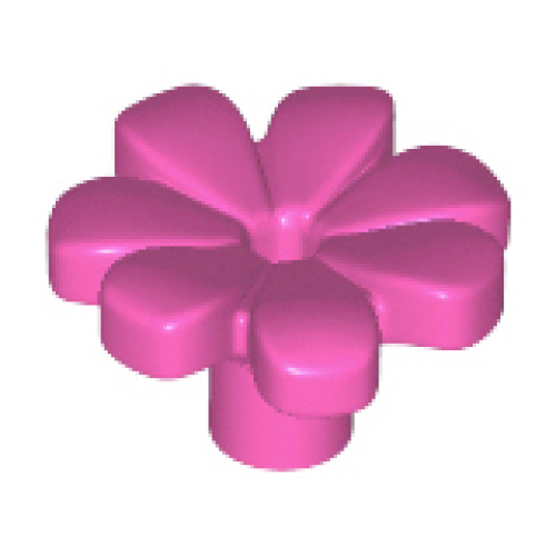 Деталь LEGO 32606 Plant Flower with Bar and Small Pin Hole - Dark Pink