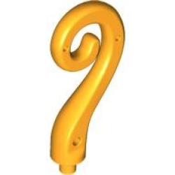 Plant Grass Stem / Horn, Spiral Curve - Bright Light Orange