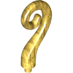 Plant Grass Stem / Horn, Spiral Curve - Pearl Gold