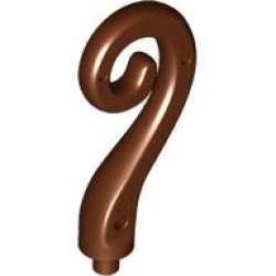 Plant Grass Stem / Horn, Spiral Curve - Reddish Brown