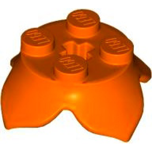 Деталь LEGO 15469 Plant Leaves 2 x 2 with 4 Petals and Axle Hole - Reddish Orange