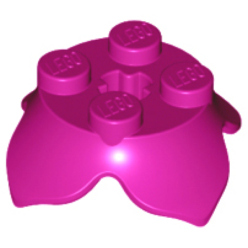 Деталь LEGO 15469 Plant Leaves 2 x 2 with 4 Petals and Axle Hole - Magenta