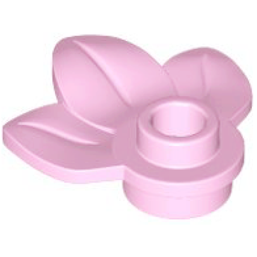 Деталь LEGO 32607 Plant Plate, Round 1 x 1 with 3 Layered Leaves - Bright Pink