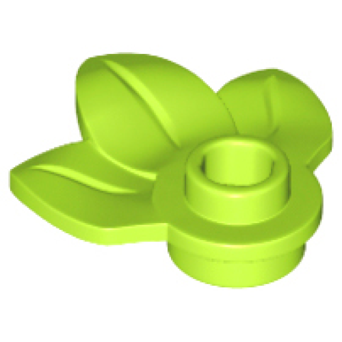Деталь LEGO 32607 Plant Plate, Round 1 x 1 with 3 Layered Leaves - Lime