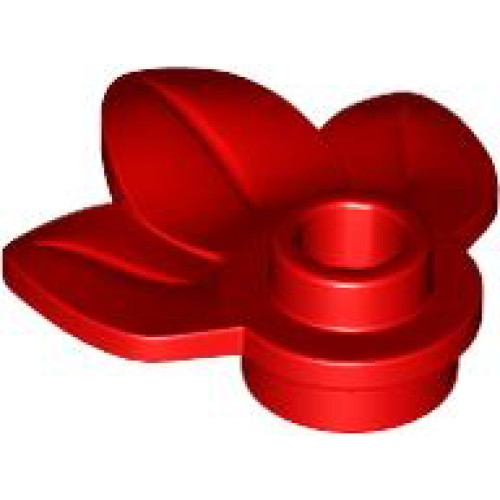 Деталь LEGO 32607 Plant Plate, Round 1 x 1 with 3 Layered Leaves - Red