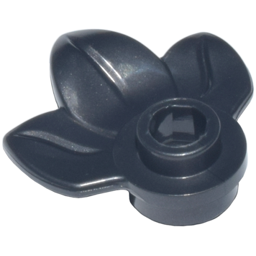 Деталь LEGO 32607 Plant Plate, Round 1 x 1 with 3 Layered Leaves - Pearl Dark Gray