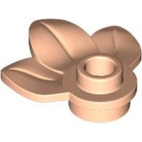 Деталь LEGO 32607 Plant Plate, Round 1 x 1 with 3 Layered Leaves - Light Nougat