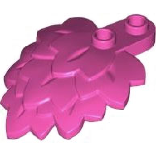 Деталь LEGO 5058 Plant Plate, Round 1 x 2 with Layered Leaves - Dark Pink