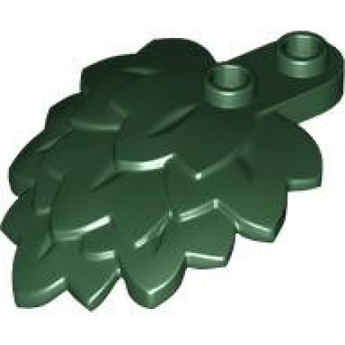 Деталь LEGO 5058 Plant Plate, Round 1 x 2 with Layered Leaves - Dark Green