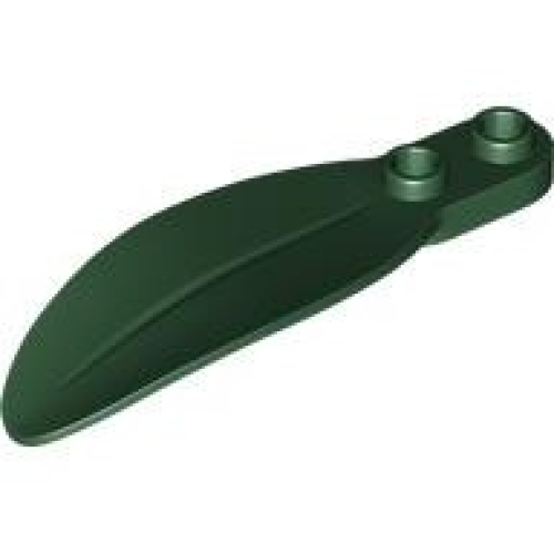 Деталь LEGO 3565 Plant Plate, Round 1 x 2 with Rounded Leaf - Dark Green