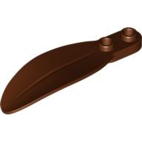 Деталь LEGO 3565 Plant Plate, Round 1 x 2 with Rounded Leaf - Reddish Brown