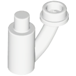 Plant Stem / Stalk with Bar, Bar Holder, and Hollow Stud - White