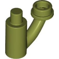 Plant Stem / Stalk with Bar, Bar Holder, and Hollow Stud - Olive Green