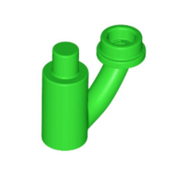 Plant Stem / Stalk with Bar, Bar Holder, and Hollow Stud - Bright Green