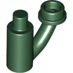 Plant Stem / Stalk with Bar, Bar Holder, and Hollow Stud - Dark Green