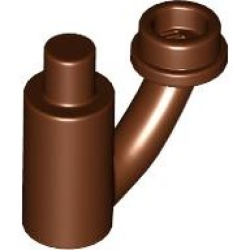 Plant Stem / Stalk with Bar, Bar Holder, and Hollow Stud - Reddish Brown